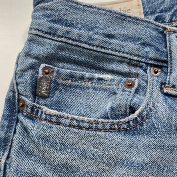 Abercrombie & Fitch Jeans Men 32 x 32 (30) Light Blue Cotton Preppy Western FLAW - Picture 10 of 16